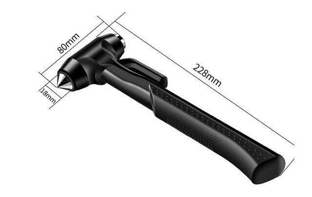 1ชิ้นที่ทุบกระจกฉุกเฉินหน้าต่างรถค้อนความปลอดภัยมัลติฟังก์ชั่นเครื่องมือหนีอุปกรณ์ตัดสายที่นั่งค้อน