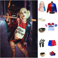 Girls Clothing Childrens Day Suicide Harley Cosplay Costumes Squad Quinn Monster Embroidery Jacket Pants Sets Birthday Gifts