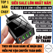 Củ Sạc Nhanh 20W Quick Charge 3.0 4 Cổng Nhiều Chế Độ Sạc Khác Nhau Hỗ Trợ