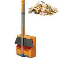 Broom And Dustpan Set Dustpan With Adjustable Handle 180 Degree Rotating Broom Combo Set Portable Upright Stand Up Broom Kit For