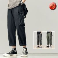 COD SDFERTREWWE Korean Oversize Multi-pocket Straight Cut Casual Men Long Couple Cargo Nine-point Pants Seluar Lelaki Pants