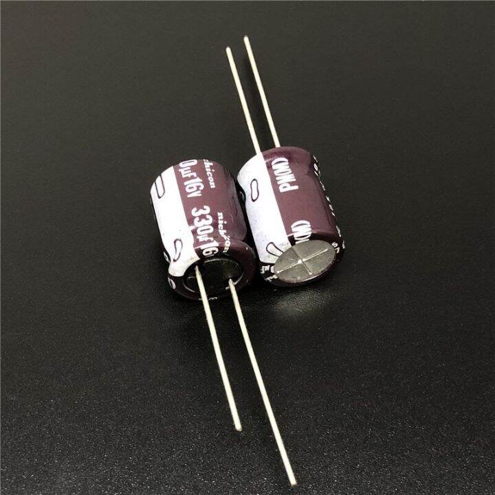 10pcs-100pcs-330uf-16v-nichicon-pm-series-10x12-5mm-16v330uf-low-impedance-aluminum-electrolytic-capacitor