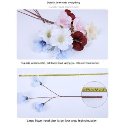 Artificial Trum Flower 3 Heads Leash Bull Arrangement Wedding Set Sce