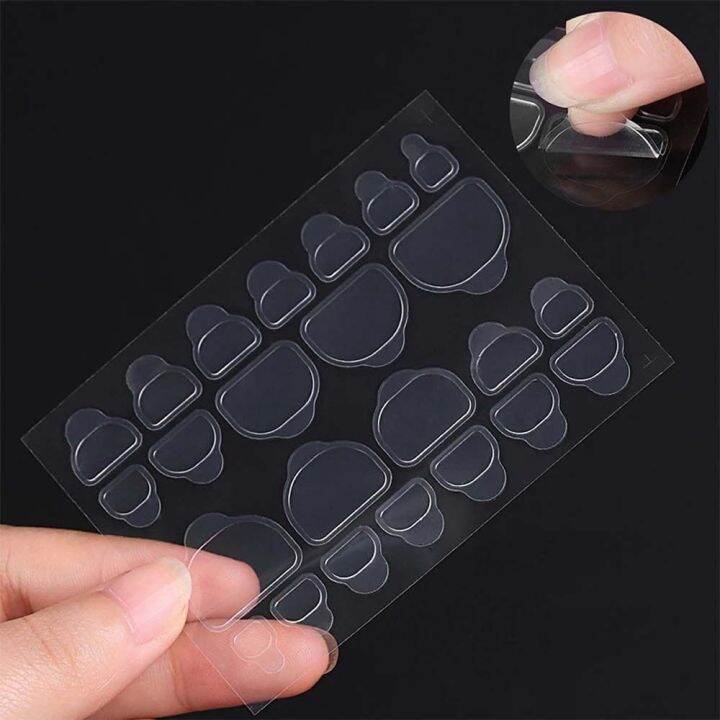 FERAB 10 Sheets Adhesive Tabs Toes Nail Art Transparent Fake Nail Tips ...