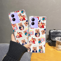 เคสโทรศัพท์ VIVOY17s VIVO Y17s เคส ปลอกข้อเสนอสุดพิเศษความคิดสร้างสรรค์ดีไซน์ใหม่หมีเฟรนช์ฟรายซิลิโคนใสโทรศัพท์มือถือปกอ่อน Case 2023