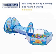 Nhà bóng chui ống 3 khoang đại dương xanh 1384 - nhà banh, quây bóng