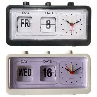 Mechanical Alarm Clock Novelty Flip Clock Desktop Digital Clock with Calendar Clock Home Decor Retro Decor