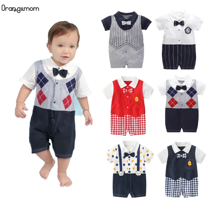 Summer Baby Boy Romper Newborn Gentleman Toddler Jumpsuit Short Sleeve Baby  One-piece Fashion Baby Boy Clothes Cotton Baby Bodysuit,1PCS | Lazada  Singapore