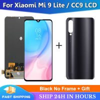 จอ LCD CC9 Super AMOLED Mi 6.39นิ้วสำหรับ Xiaomi CC9เครื่องอ่านพิกัดหน้าจอสัมผัสสำหรับ Xiaomi Mi 9 Lite M1904F3BG Lcd + ฝาหลัง