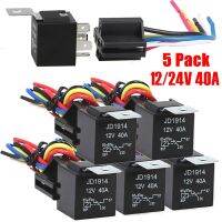 รีเลย์รถยนต์กันน้ำ12 V/24 V และสายรัดสำหรับงานหนัก5-Pin SPDT รีเลย์รถยนต์40 A พร้อมรีเลย์ทองแดงสีดำ