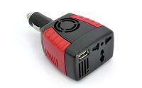 Car Inverter 150w เครื่องแปลงสัญญานไฟในรถยนต์เป็นไฟบ้าน (12V DC to 220V AC + 5V USB Port) (Red)