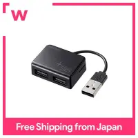 Sanwa Supply ดุม USB2.0พร้อมที่อ่านการ์ด (สีดำ) USB-2HC319BK