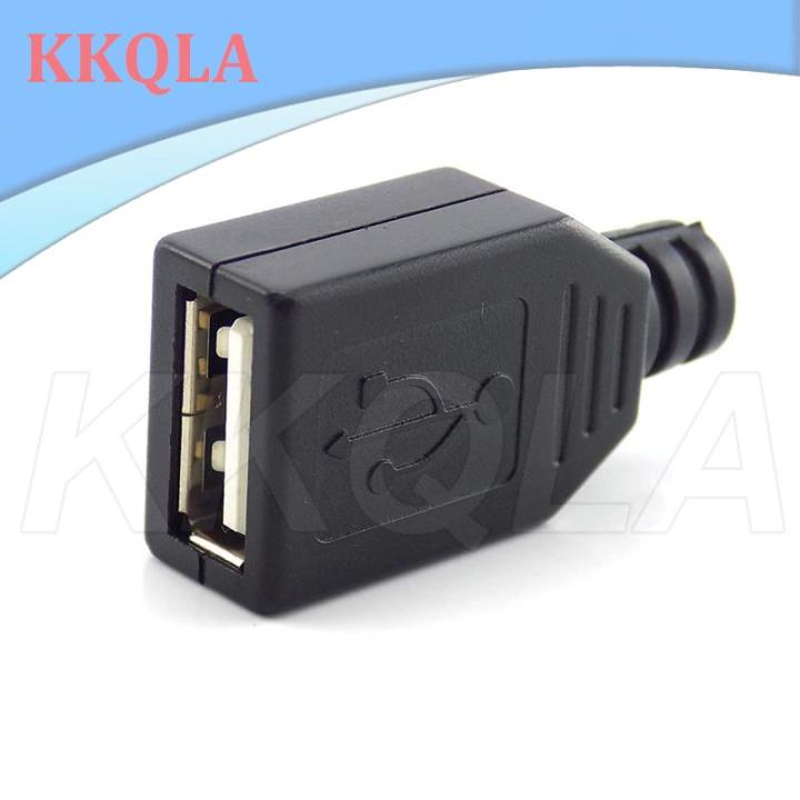 qkkqla-10pcs-3-in-1-type-a-female-usb-2-0-socket-connector-4-pin-plug-with-black-plastic-cover-solder-type-diy-connector