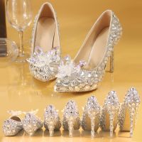 ☄๑ Women Wedding High Heels Shoes Women 39;s Evening Silver Shoes - Crystal Wedding Shoes - Aliexpress