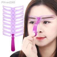 8 In 1 Makeup Brow Stamp Template Eyebrows Shape Set Eye Brow Makeup Tools Reusable Eyebrow Stencil Beauty