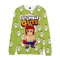 ใหม่ Stumble Guys Collision Party Series Casual Round Neck หลวมและสบาย Cotton Jacket สำหรับเด็กและผู้ใหญ่