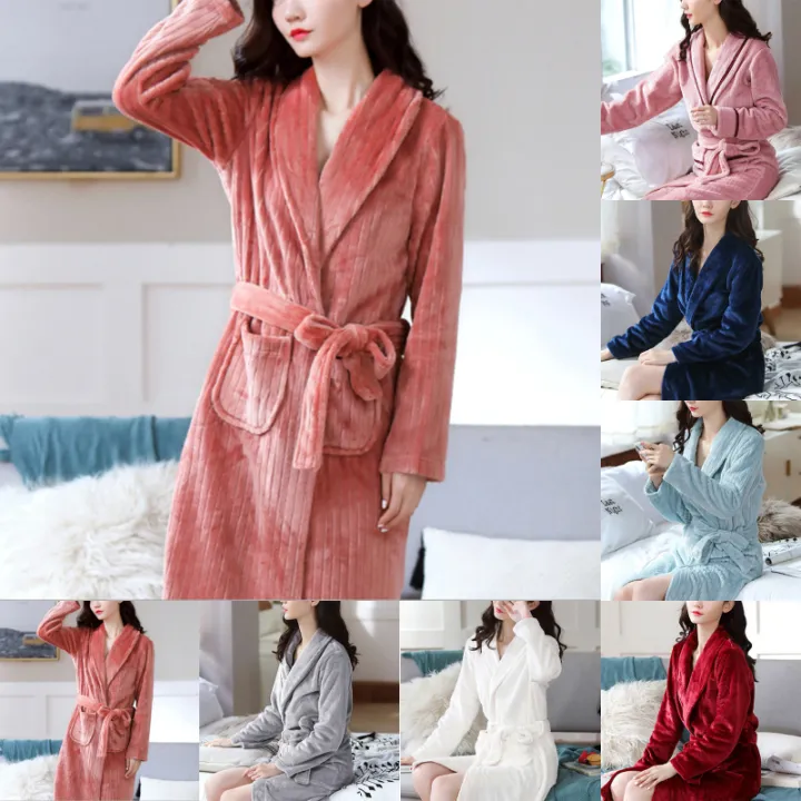 Thick Warm Winter Bathrobe Women Soft 