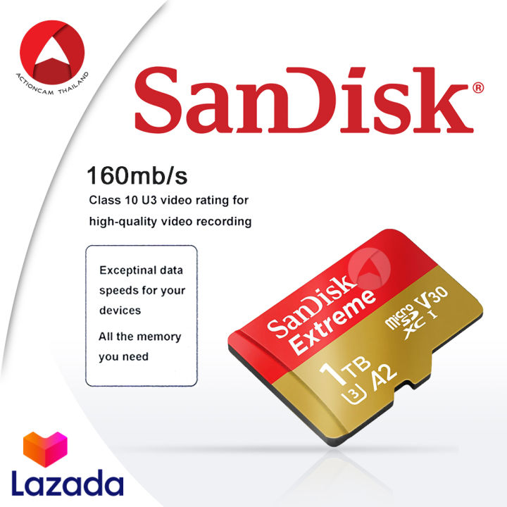 ผ่อน-0-sandisk-micro-sd-card-extreme-1tb-ผ่อนนานสูงสุด-10-เดือน-a2-รุ่นใหม่-sdxc-class-u3-อ่าน-160mb-s-เขียน-90mb-s-sdsqxa1-1t00-gn6mn-ไมโครเอสดีการ์ด-แซนดิส-เมมโมรี่-ใส่-แท็บเล็ต-โทรศัพท์-มือถือ-สมาร