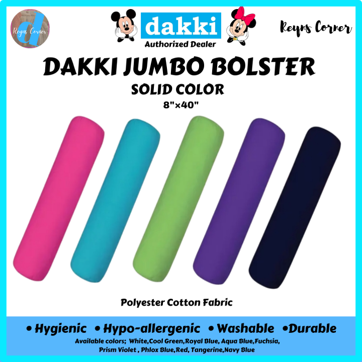 Dakki Jumbo Bolster 8"x40" Random Color Given Vacuum Packed Pillow