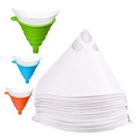 300 Pcs Paint Filters Strainer with 100 Micrometre Flow Nylon Mesh Cone Paint Filter Screen with 3 Pcs Silicone Funnel