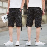 ஐ☎☃ Summer thin mens shorts youth slim five-point pants beach pants half-leg breeches summer camouflage mid-pants for men