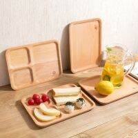 Sub-grid design Wooden Serving Tray Dinner Plate Snacks Fruits Dish Tableware