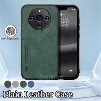 เคสโทรศัพท์หนังสุดหรูสีทึบสำหรับ Realme 11 Pro Plus 5G เคส Hp Realme11 Real Me Realmi 11Pro Pro + 2023ธรรมดากันกระแทกแผ่นโลหะกรอบคู่