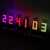 △ Luxury LED Table Clock Nixie Tube Clock WiFi DIY Kit Light Glow Tube Digital Watch Creative Lamp Clocks Home Decoration Gift