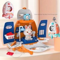 Kids Pretend Play Toys Simulation Feeding Pets Bag Toys For Girls Doctor Kit Play House Set Cute Rabbit Dog Cat Toy For Children