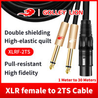 GOLLEY LION XLR หญิงคู่1/4นิ้ว YS Plitter เคเบิ้ล,หญิง XLR คู่6.35มิลลิเมตรโมโน TS เสียบไมค์แปลงเสียงอะแดปเตอร์สาย