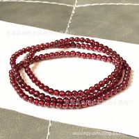 สร้อยข้อมือคริสตัลธรรมชาติสำหรับผู้หญิง Garnet Buddha Beads สร้อยข้อมือ 3 ห่วงสำหรับผู้หญิง OIRG