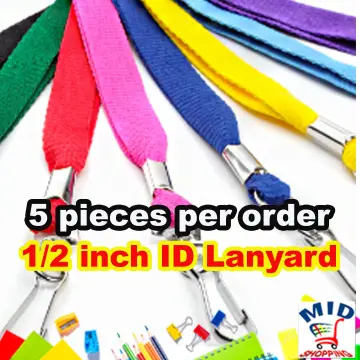 5pcs ID Lace Glossy with rope 1cm - ID Lanyard with rope holder ID Lace  Plain