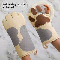 1pcs Anti-scalding Cute Cat Claw Gloves Oven Gloves Tray Dish Bowl Holder Clip High Temperature Resistance Baking Gloves