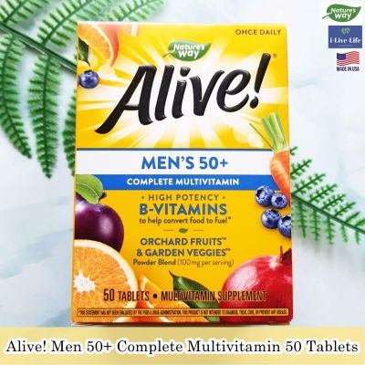Natures Way - Alive! Mens 50+ Complete Multivitamin 50 Tablets วิตามินรวม สำหรับผู้ชาย วัย 50 ปีขึ้นไป