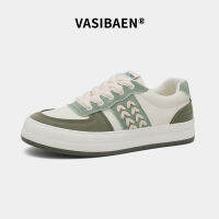 VASIBAEN รองเท้าผู้ชายสีขาวรองเท้าผ้าใบออลแมทช์รองเท้าผ้าใบของผู้ชายรองเท้าลำลองผู้ชาย