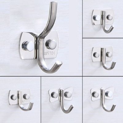 Creative Stainless Steel Robe Hook Adhesive Wall Hook for Clothes Towel Coat Hanger Kitchen Bathroom Organizer Door Wall Hanger