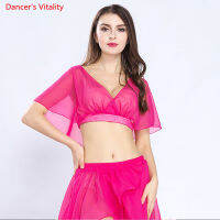ร้อน12สีสำหรับผู้หญิงเต้นรำท้องชีฟองด้านบนเผ่าเซ็กซี่เครื่องแต่งกาย V ผลิตภัณฑ์ดูแลผิวคอผ้าคลุมไหล่ด้านบน