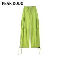 PEAR DODO กางเกงขากระชับแบบหลวมสำหรับผู้หญิงสไตล์เรโทรญี่ปุ่นสำหรับผู้หญิง