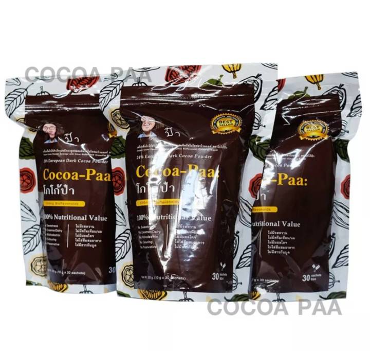 โกโก้ป๋า-cocoa-paa-premium-24-european-dark-cocoa-powder-หมอนอกกะลา-santi-manadee-1ห่อ30ซอง