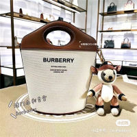 Burberrss Pocket Canvas Bucket Bag Men S And Women S Same Style Handbag Fashion Unisex Bag British Style Autumn New Style