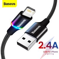 Baseus ที่ชาร์จ USB LED สายสำหรับ iPhone 12 11 Pro Xs Max X Xr 8 7 6 6S ชาร์จเร็วโทรศัพท์มือถือสายสำหรับข้อมูลสายสำหรับ iPad