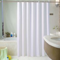 【LZ】 White Shower Curtains Waterproof Thick Solid Bath Curtains For Bathroom Bathtub Large Wide Bathing Cover 12 Hooks rideau de bain