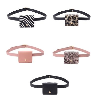 Women Mini PU Leather Fanny Pack Casual Waist Bag Girls Female Simple Classic Cell Phone Pocket Travel Purse with Removable Belt Running Belt