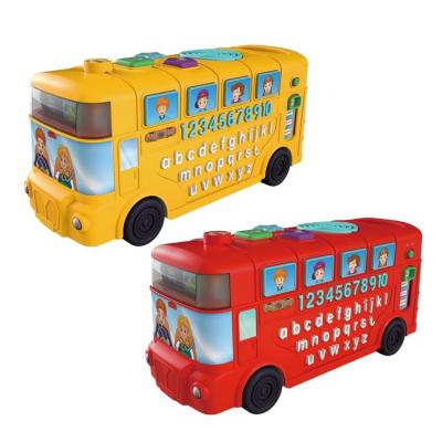 Bus Toy Play Bus with Music and Light Montessori Early Educational Toys Letters and Numbers Learning Toy for Boys &amp; Girls normal