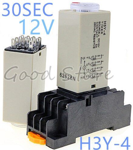 1ชุด0-30sec-h3y-4รีเลย์เวลา12v-st6p-4ควบคุมพลังงาน