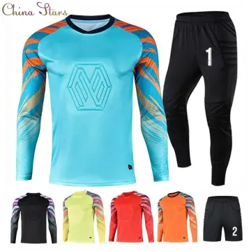 1 Set Custom Football Jersey Men Boys Soccer Clothes Set Long Sleeve  Football Uniform Adult Goalkeeper Sport Suit Kids Tracksuit