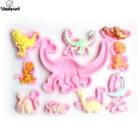 Studyset IN stock 1Pcs Cartoon Dinosaur Silicone Mold Fondant Cake Decoration Chocolate Kitchen Cooking Tools Clay Wax Plaster Resin Mould