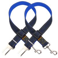 Dog Seat Belt, 2 Pack Adjustable Pet Car Seatbelt,Dog Harness Safety Leads, Cat Vehicle Traveling Leash, 19-27 Inch Adjustable Length (Blue)