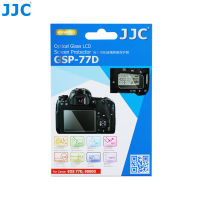 JJC ป้องกันรอยขีดข่วนกระจกกันรอยหน้าจอ LCD สำหรับกล้อง Canon EOS 77D 9000D, HD clear, กระจกนิรภัยแบบไร้ฟอง