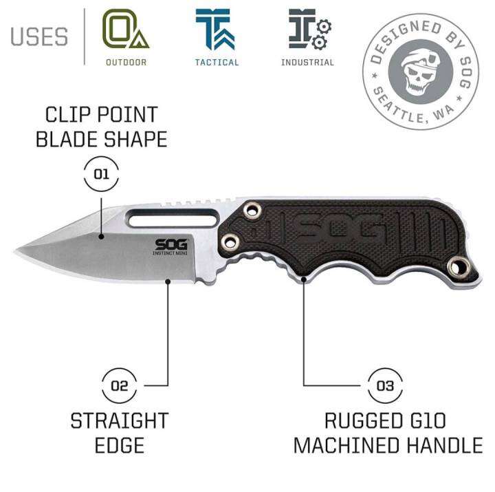 มีด-sog-instinct-mini-fixed-blade-knife-มีดพกป้องกันตัว-แบบห้อยคอพร้อมคลิปเหน็บขนาด-4-8